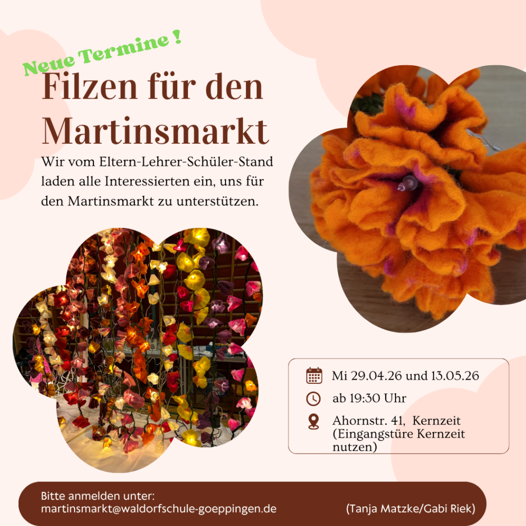 Filzen für den Martinsmarkt @ Waldorfschule Filstal
